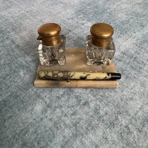 Vintage Ink Set with marble tray.